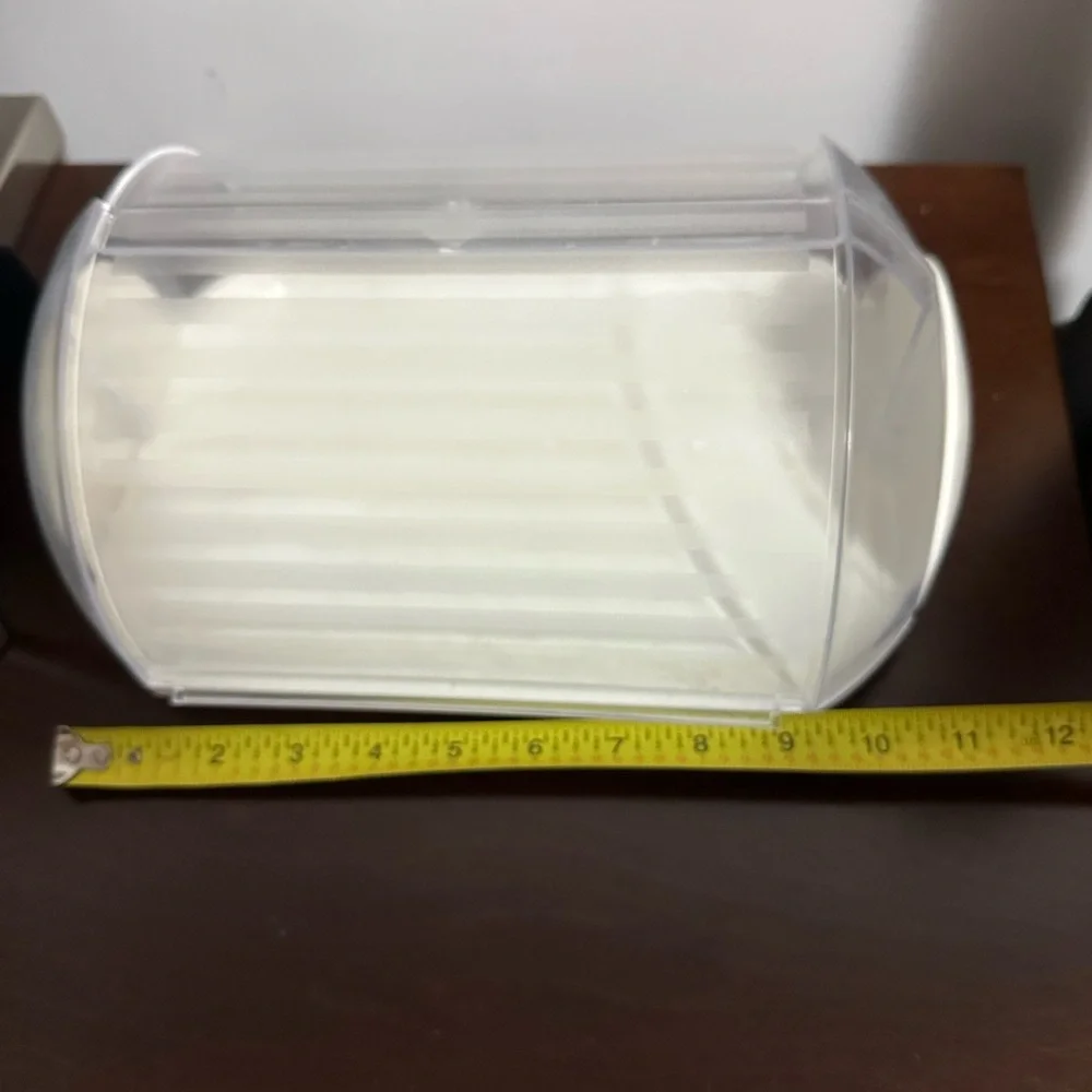 Rectangular Cake Bead Holder, Plastic, White/Transparent